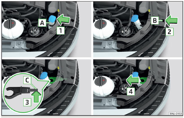Fig. 207 Remover o suporte do apoio do reservat&oacute;rio da &aacute;gua de lavagem