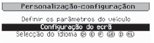 Menu Personalização-Configuração