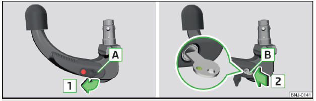 Fig. 151 Retire a capa do fecho / meter a chave no fecho