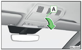 Fig. 76 Abrir o compartimento para os óculos