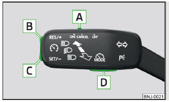 Fig. 136 Elementos de comando do sistema de regulação da velocidade