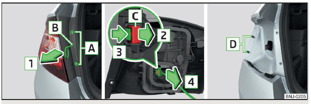 Fig. 218 Desmontar lâmpada / retirar conector