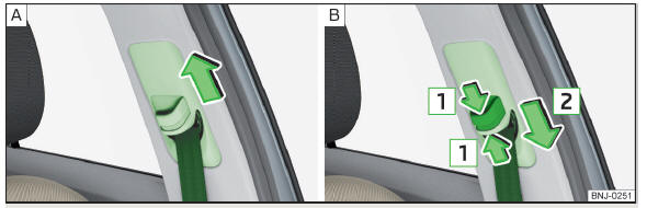 Fig. 5 Regulação da altura dos cintos nos bancos dianteiros