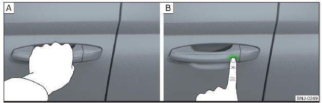 Fig. 31 Destrancar o veículo / trancar o veículo